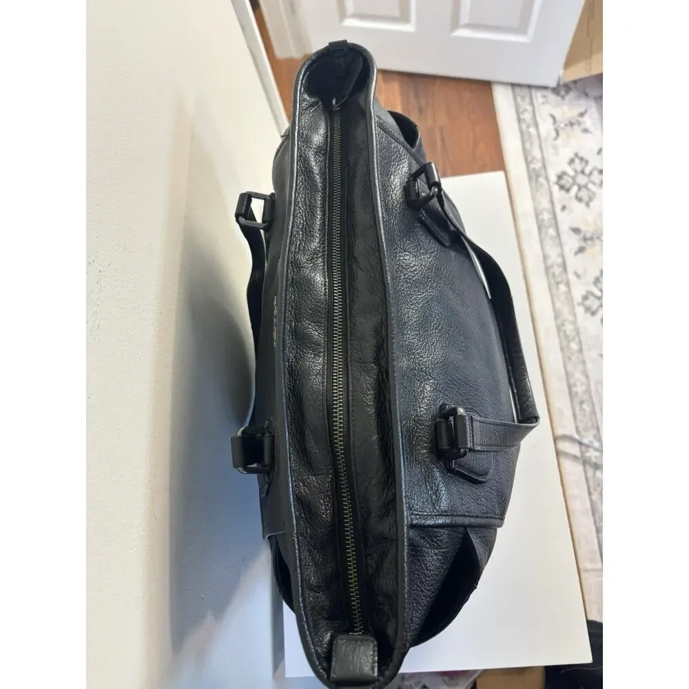 Coach Mickie Tote Black Pebbled Leather F34039 Shoulder Hobo Tote Gunmetal - Picture 6 of 12